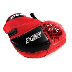 CCM Extreme Flex 4 Pro Stock Senior Goalie Catcher - Louis Domingue -Optimal Hockey Shop ccm catchers ccm extreme flex 4 pro stock senior goalie catcher louis domingue red black full right 29069787529282