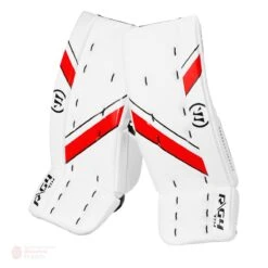 Warrior Ritual G4 Youth Goalie Leg Pads -Optimal Hockey Shop warrior leg pads warrior ritual g4 youth goalie leg pads white black red 19 5 28744343224386